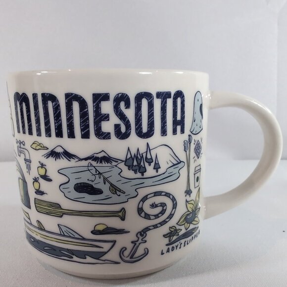 Starbucks Minnesota Been There Series Mug Coffee Tea Ceramic White Blue 2018 - Picture 1 of 13